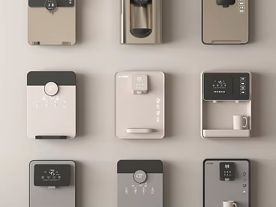 Modern Household Appliances With Various Designs And Digital Control Panels For Home Use 3d model