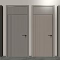 Modern Interior Hinged Doors With Sleek Panels And Different Colors Design 3d model