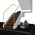 Modern staircase landscape combination 3d model
