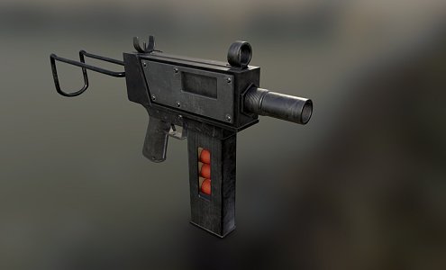 Military Shotgun Uzi 3d model