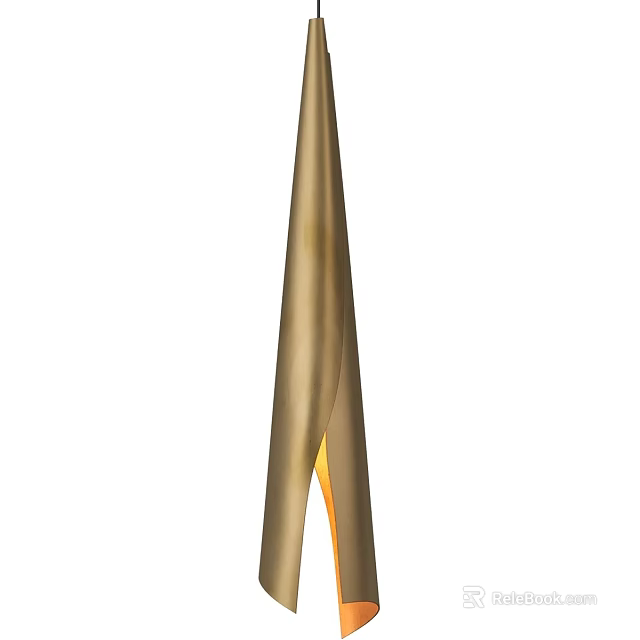 Modern Gold Tapered Chandelier With Sleek Curved Design And Warm Light 3d model 