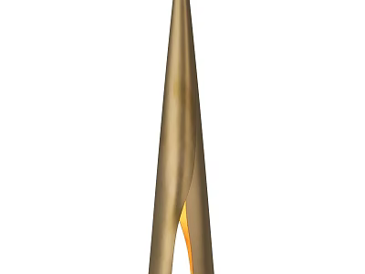 Modern Gold Tapered Chandelier With Sleek Curved Design And Warm Light 3d model