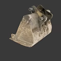 Old Excavator Bucket With Worn Metal Surface And Toothed Bottom Structure 3d model