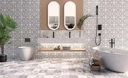 Modern sink bathroom combination 3d model