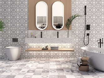 Modern sink bathroom combination 3d model