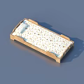 Fun Kids Bed With Wooden Frame And Colorful Patterned Mattress