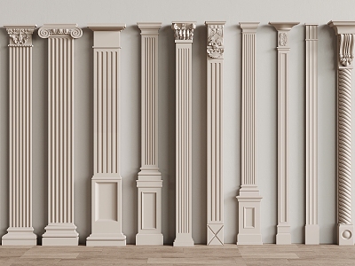 French Gypsum Roman Column Square Column model