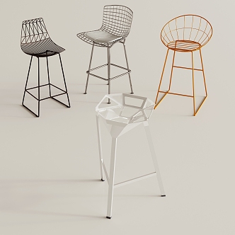 Modern Bar Chair Metal Bar Chair Leisure Chair 3d model