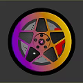 Automotive Alloy Wheel Rim with Colorful Gradient Multi Spoke and Shiny Metallic Finish