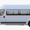 White Commercial Minibus With Multiple Passenger Seats Spacious Windows And Rear View