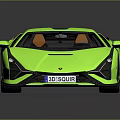 Green Luxury Sports Car with Modern Aerodynamic Design Orange Interior Copper Wheels and Glossy Reflection