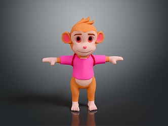 Monkey Cartoon Monkey Anime Monkey Stylized Monkey Fantasy Style Monkey Toy 3d model