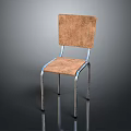 Modern Wooden Chair With Metal Frame And Comfortable Seat Backrest Design