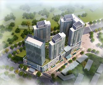 modern high-rise office building 3d model