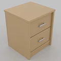Wooden Nightstand With Two Drawers Light Wood Finish Simple Modern Design