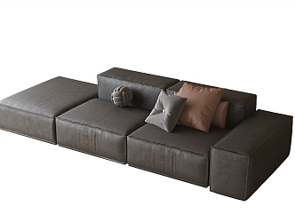 Modern Office Sofa Leather Sofa 3d model