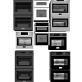 Modern Kitchen Appliances Collection With Multiple Ovens Control Panel And Knobs