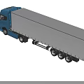 Blue Commercial Utility Truck With Spacious Cab White Cargo Body And Multiple Wheels