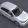 White Volkswagen Compact 5 Door Car With Stylish Front Grille And Headlights