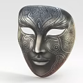 Stylish Metallic Decorative Mask For Fashion Accessories With Intricate Patterns And Elegant Facial Contour