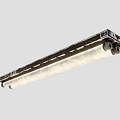 Industrial Style Long Ceiling Light With Black Metal Frame And Illuminated Tube