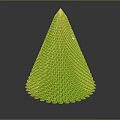 Abstract Green Conical Plant with Layered Scaled Leaves Artistic Design on Dark Background
