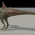 Green Prehistoric Spinosaurus Reptile With Sail Like Back Sharp Teeth Standing Strong Limbs 3d model