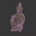 Ancient Bronze Buddha Statue In Seated Posture With Ornate Details And Hand Gestures