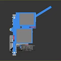 Industrial Mobile Mechanical Equipment With Blue Frame Circular Component And Storage Drawers