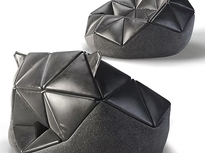 Modern Geometric Leather Bean Bag Chair With Stylish Seating Design And Comfortable Structure 3d model