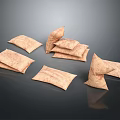 Practical Brown Paper Bags As Household Items Folded And Standing Designs 3d model