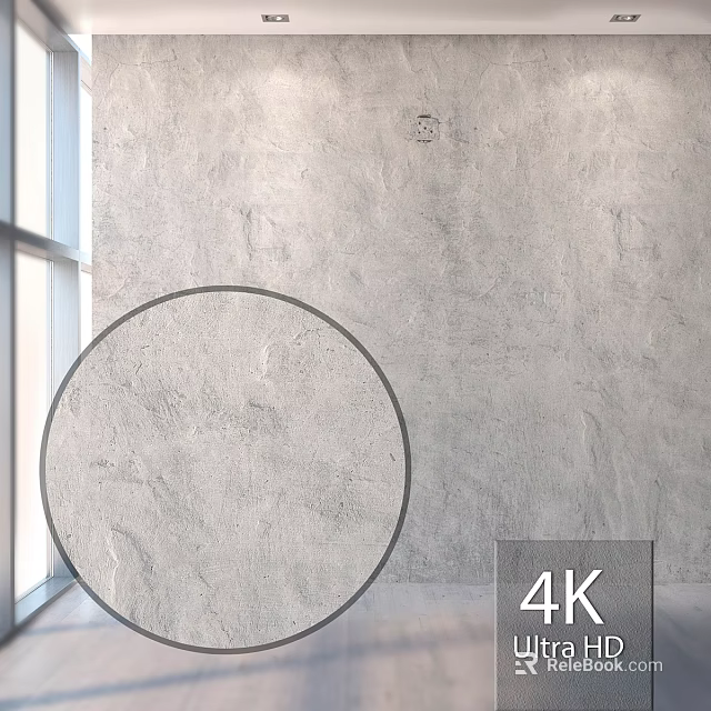 Circular Component on Gray Textured Wall with 4K High Resolution Design 3d model