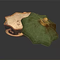 Elegant Green Decorative Ornament Set With Star Shaped Lid And Golden Accents