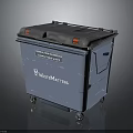 WasteMasters Commercial Blue Waste Container With Black Lid Red Latches And Wheels