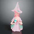 Modern Game Character Female Elf Cartoon Witch Magic Witch Magic Girl 3d model