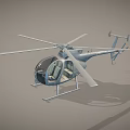 Gray Helicopter With Rotors Cockpit Seats And Landing Gear Design