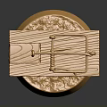 Golden Household Mousetrap With Wooden Plate And Metal Spring Mechanism Displayed On Base