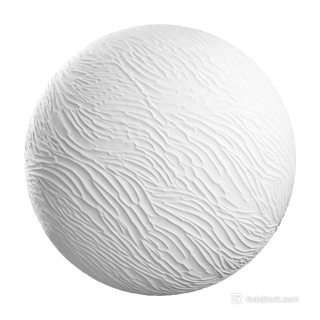 Modern White Sphere Component Featuring Decorative Intricate Wave Surface Textures 3d model
