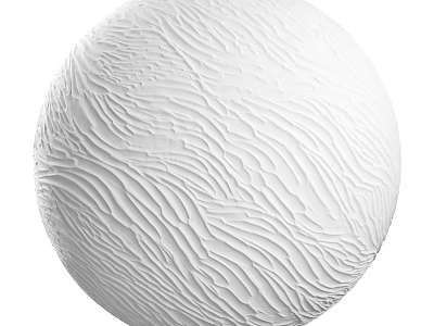 Modern White Sphere Component Featuring Decorative Intricate Wave Surface Textures 3d model