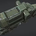 Vintage Green Military Style Truck with Rugged Mechanical Parts and Heavy Duty Tires