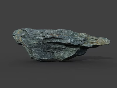 Natural Layered Rock Formation With Rough Surface And Earthy Grayish Tones 3d model