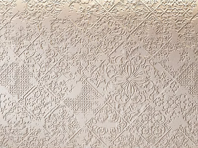 Elegant Textured Wall With Intricate Embossed Floral And Geometric Patterns Design 3d model