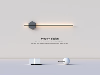 Modern Design Wall Lamp Featuring Sleek Line And Hexagonal Base For Indoor Lighting Decor 3d model