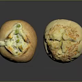 Freshly Baked Bread Loaves With Green Herbs And Cheese Toppings Golden Crust