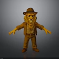 3D Animated Lion Character Wearing Adventurer Hat Coat And Boots With Open Arms Stance