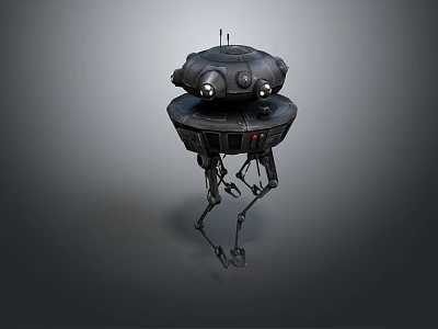Sci-Fi Inspired Black Mechanical Sculpture With Detailed Parts And Suspended Structure Design 3d model