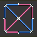 Colorful Geometric Structure With Pink Blue Rods And White Connectors