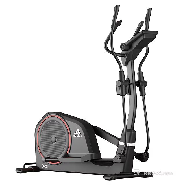 Adidas Sports Equipment Elliptical Trainer featuring Black Design Red Accents and Ergonomic Handles 3d model 