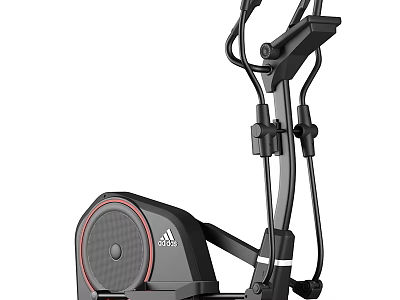 Adidas Sports Equipment Elliptical Trainer featuring Black Design Red Accents and Ergonomic Handles 3d model