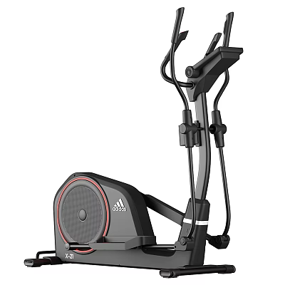 Adidas Sports Equipment Elliptical Trainer featuring Black Design Red Accents and Ergonomic Handles 3d model